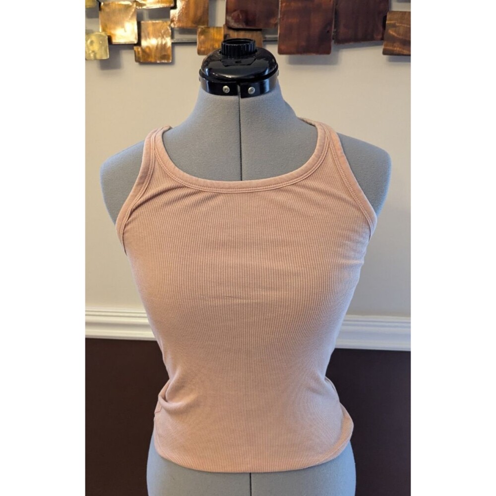 Aerie NEW NWT‎ Womens Large Pink Ribbed Tank Top Gym Workout Yoga Active